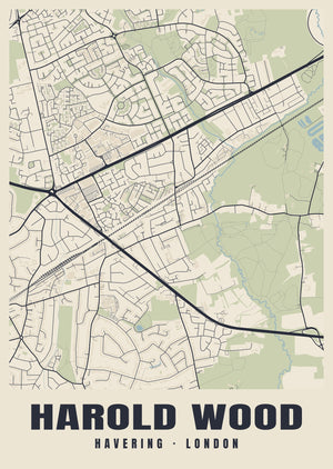 Harold Wood Heritage Street Map Poster