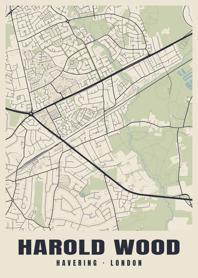 Harold Wood Heritage Street Map Poster