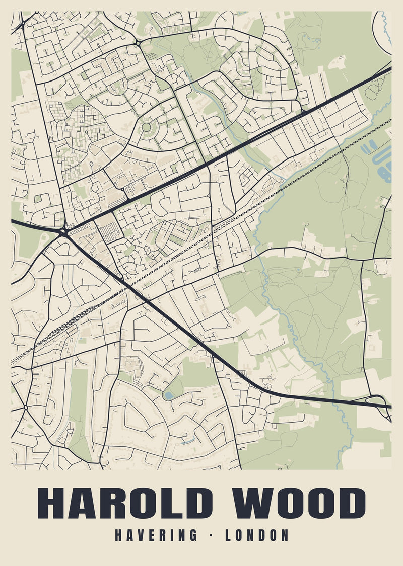 Harold Wood Heritage Street Map Poster