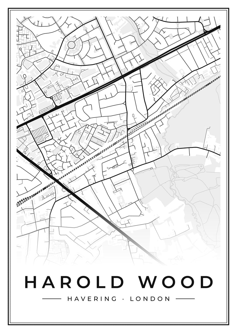 Harold Wood Street Map Poster
