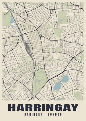 Harringay Heritage Street Map Poster