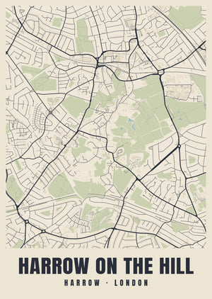 Harrow on the Hill Heritage Street Map Poster