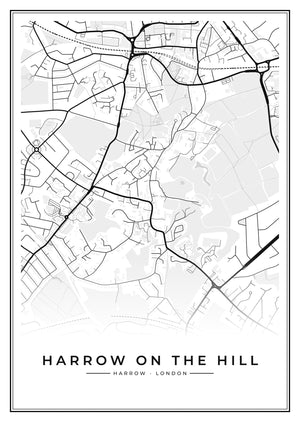 Harrow on the Hill Street Map Poster