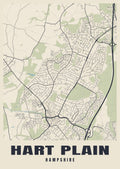 Street map poster of Hart Plain, Hampshire