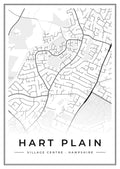 Street map poster of Hart Plain village centre, Hampshire