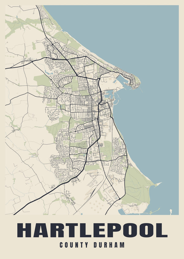 Hartlepool Street Map Poster