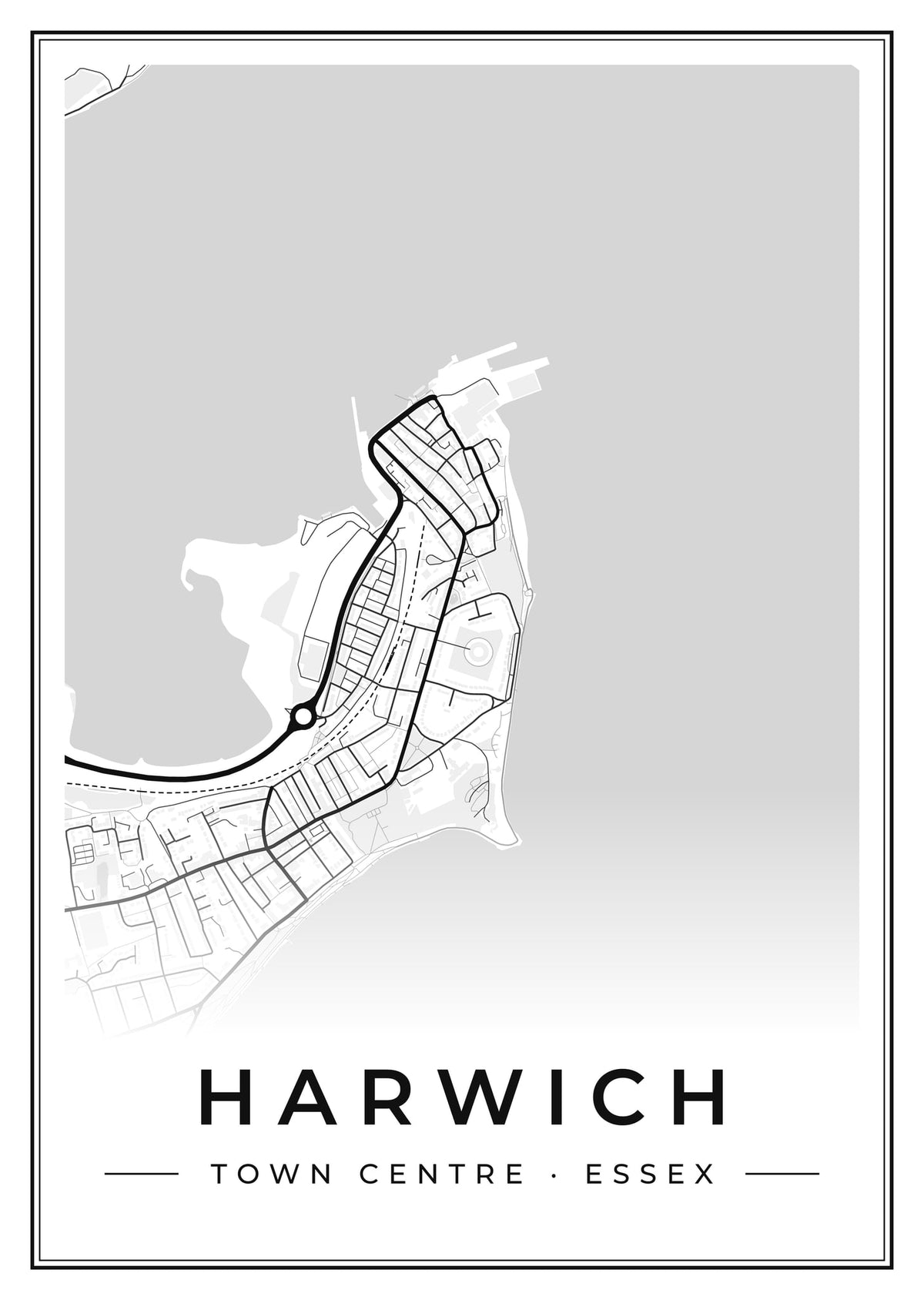 Street map poster of Harwich town centre, Essex