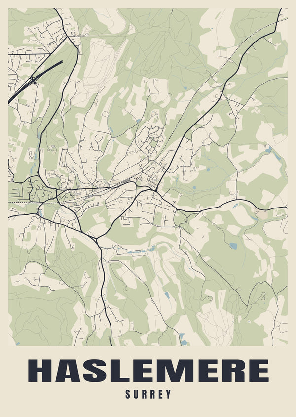 Haslemere Street Map Poster