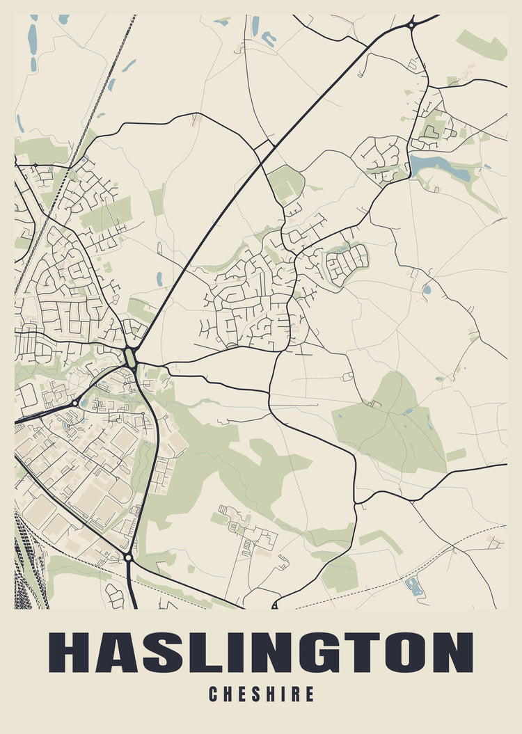Haslington Street Map Poster