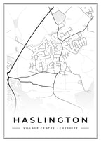 Street map poster of Haslington village centre, Cheshire
