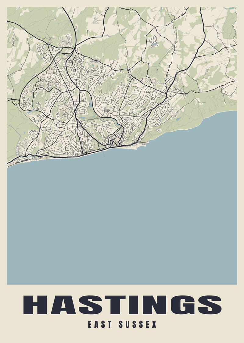 Hastings Street Map Poster