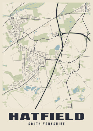 Hatfield Street Map Poster