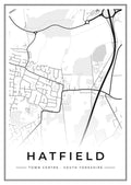 Street map poster of Hatfield town centre, South Yorkshire