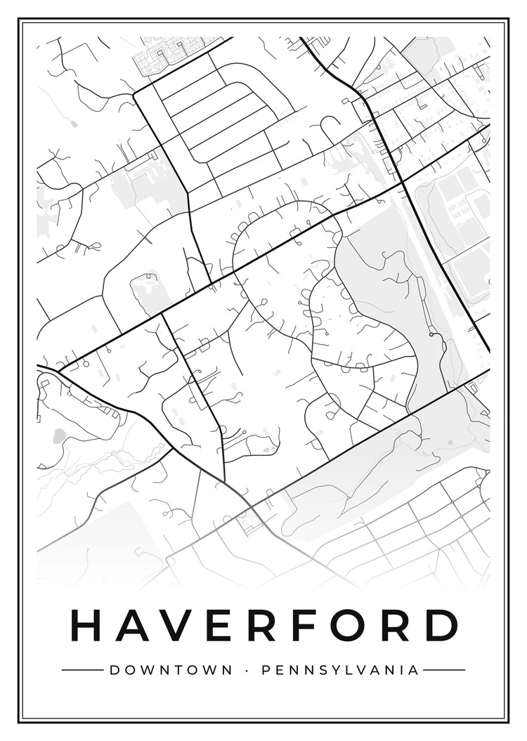 Haverford Downtown Street Map Poster