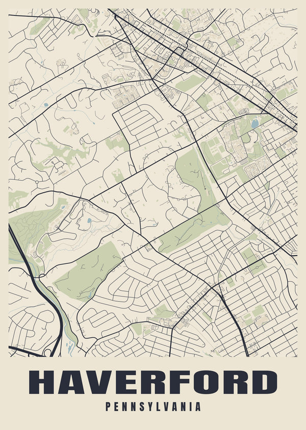 Haverford Street Map Poster