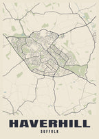 Street map poster of Haverhill, Suffolk