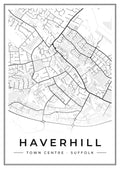 Street map poster of Haverhill town centre, Suffolk
