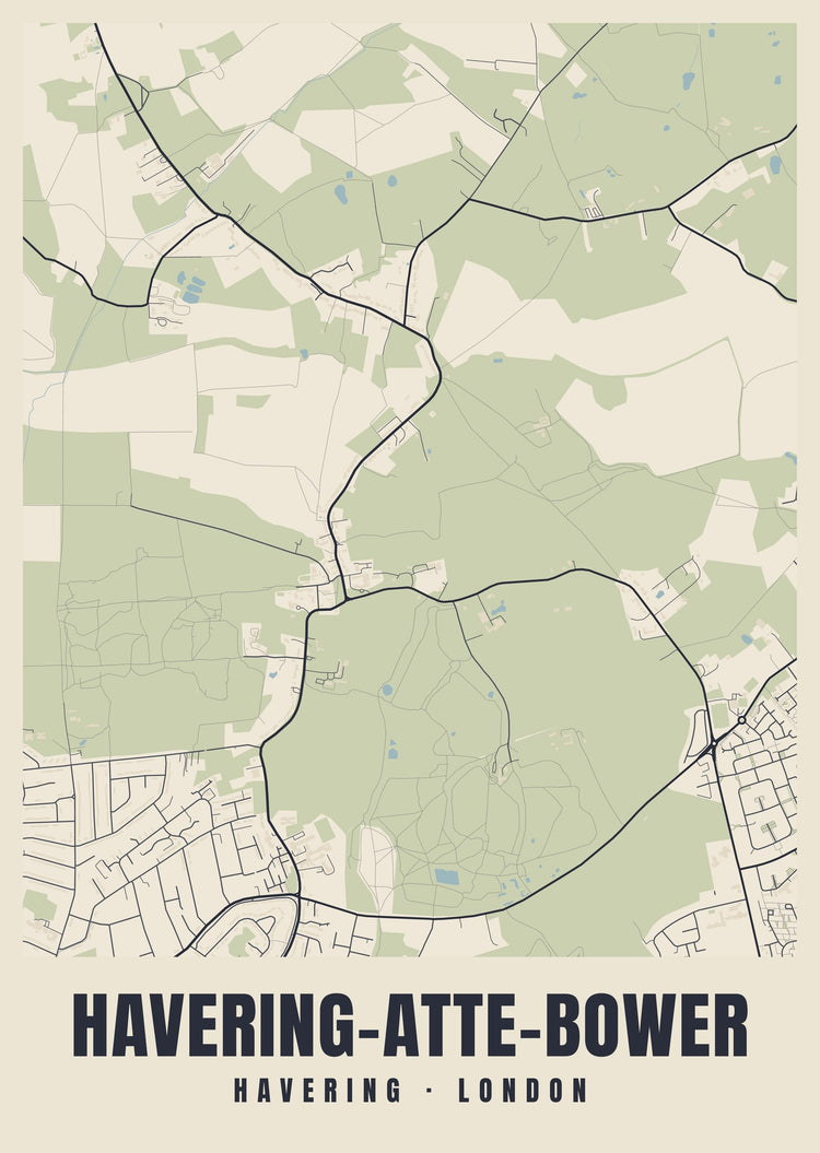 Havering-atte-Bower Heritage Street Map Poster