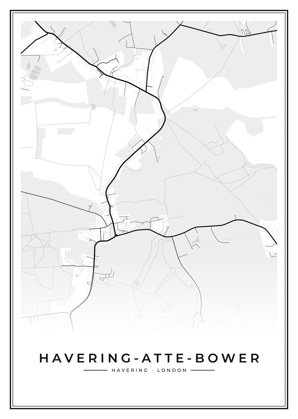 Street map poster of Havering-atte-Bower, Havering, London