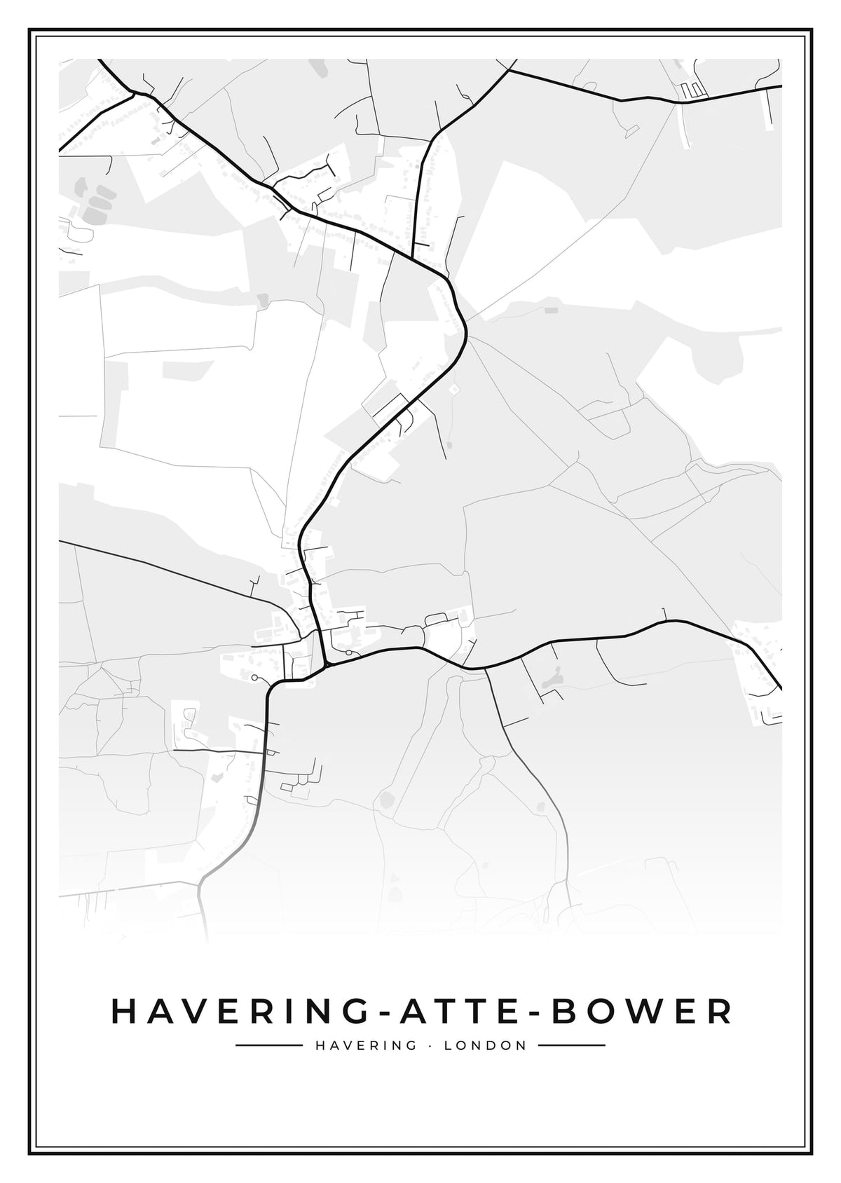 Street map poster of Havering-atte-Bower, Havering, London
