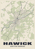 Street map poster of Hawick, Scottish Borders