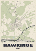 Street map poster of Hawkinge, Kent