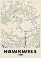 Street map poster of Hawkwell, Essex