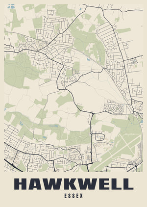Hawkwell Street Map Poster