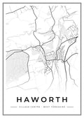 Street map poster of Haworth village centre, West Yorkshire