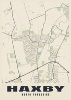 Street map poster of Haxby, North Yorkshire