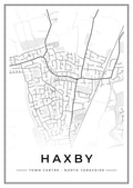 Street map poster of Haxby town centre, North Yorkshire