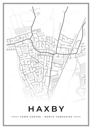 Haxby Town Centre Street Map Poster