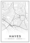 Street map poster of Hayes, Bromley, London