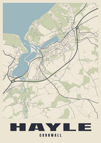 Street map poster of Hayle, Cornwall