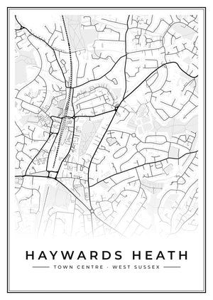 Haywards Heath Town Centre Street Map Poster