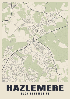 Hazlemere Street Map Poster