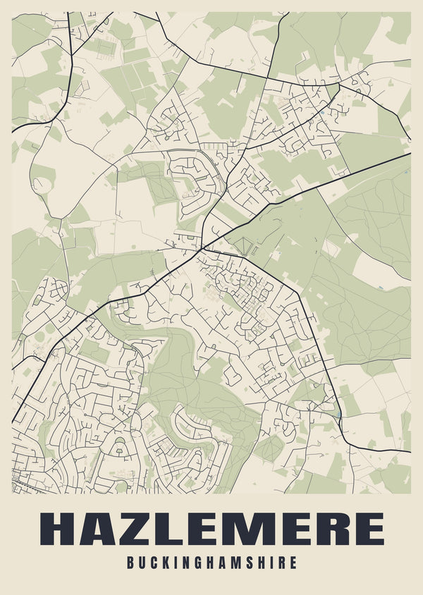 Hazlemere Street Map Poster
