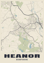 Street map poster of Heanor, Derbyshire