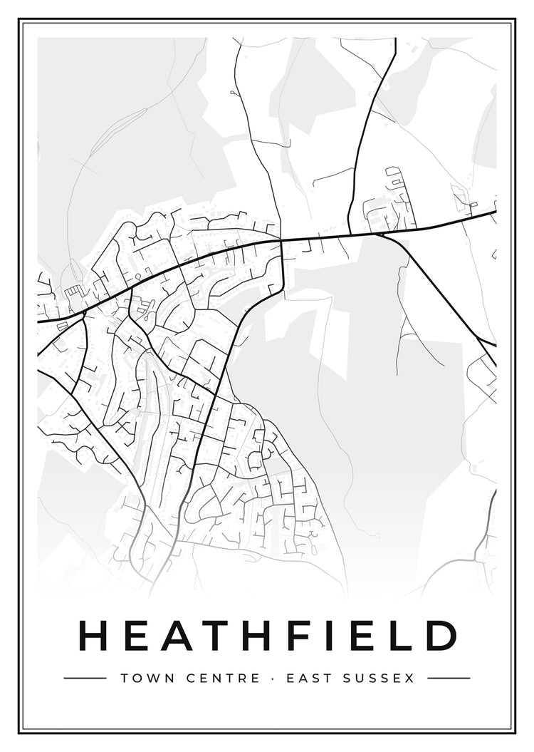 Heathfield Town Centre Street Map Poster