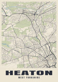 Street map poster of Heaton, West Yorkshire