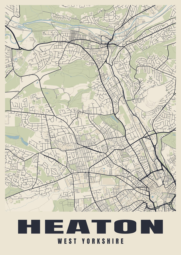 Heaton Street Map Poster