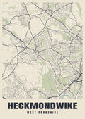 Street map poster of Heckmondwike, West Yorkshire