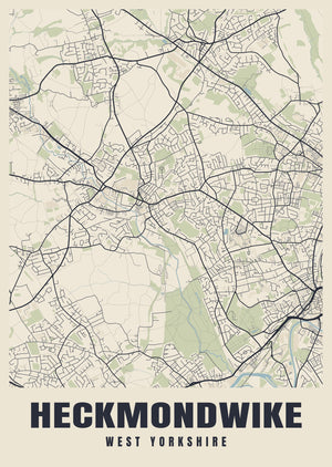 Heckmondwike Street Map Poster