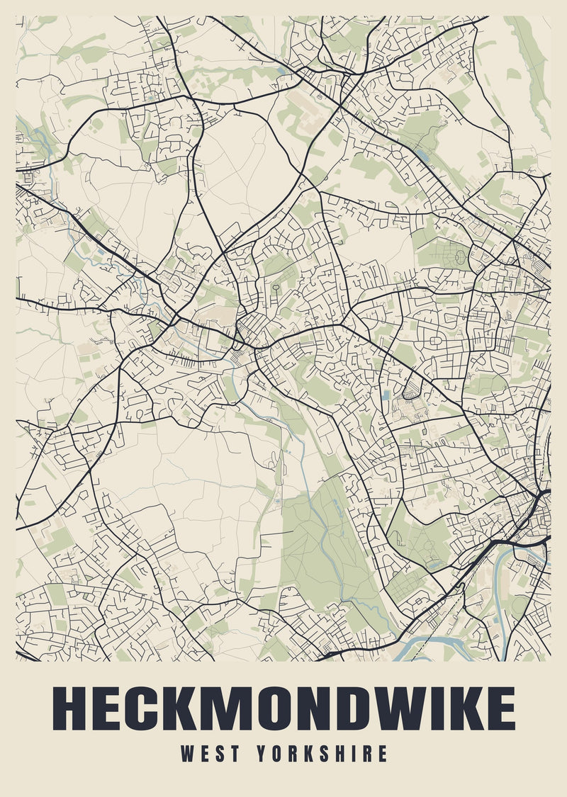 Heckmondwike Street Map Poster