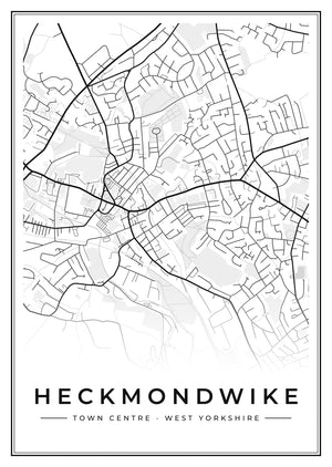 Heckmondwike Town Centre Street Map Poster