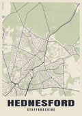 Street map poster of Hednesford, Staffordshire