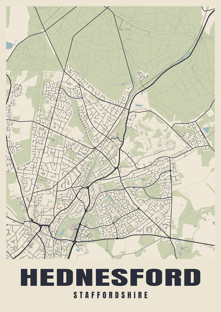 Hednesford Street Map Poster