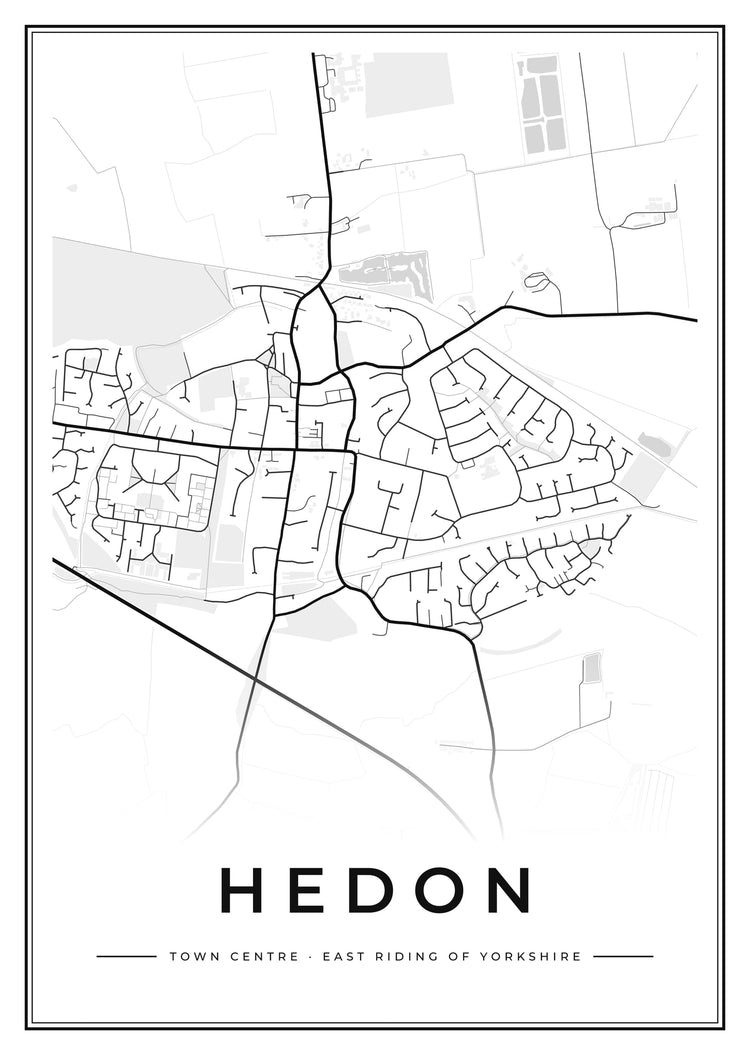Hedon Town Centre Street Map Poster