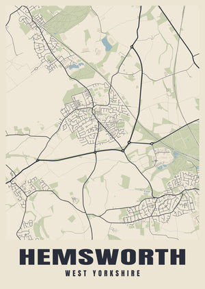 Hemsworth Street Map Poster