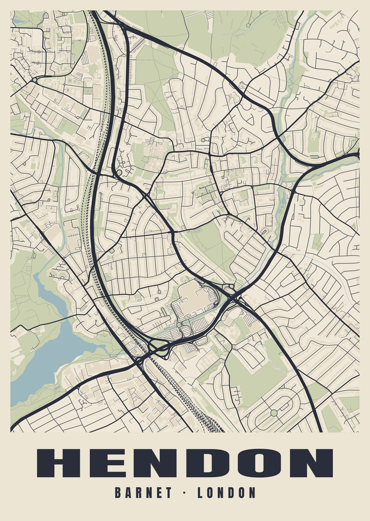 Hendon Heritage Street Map Poster